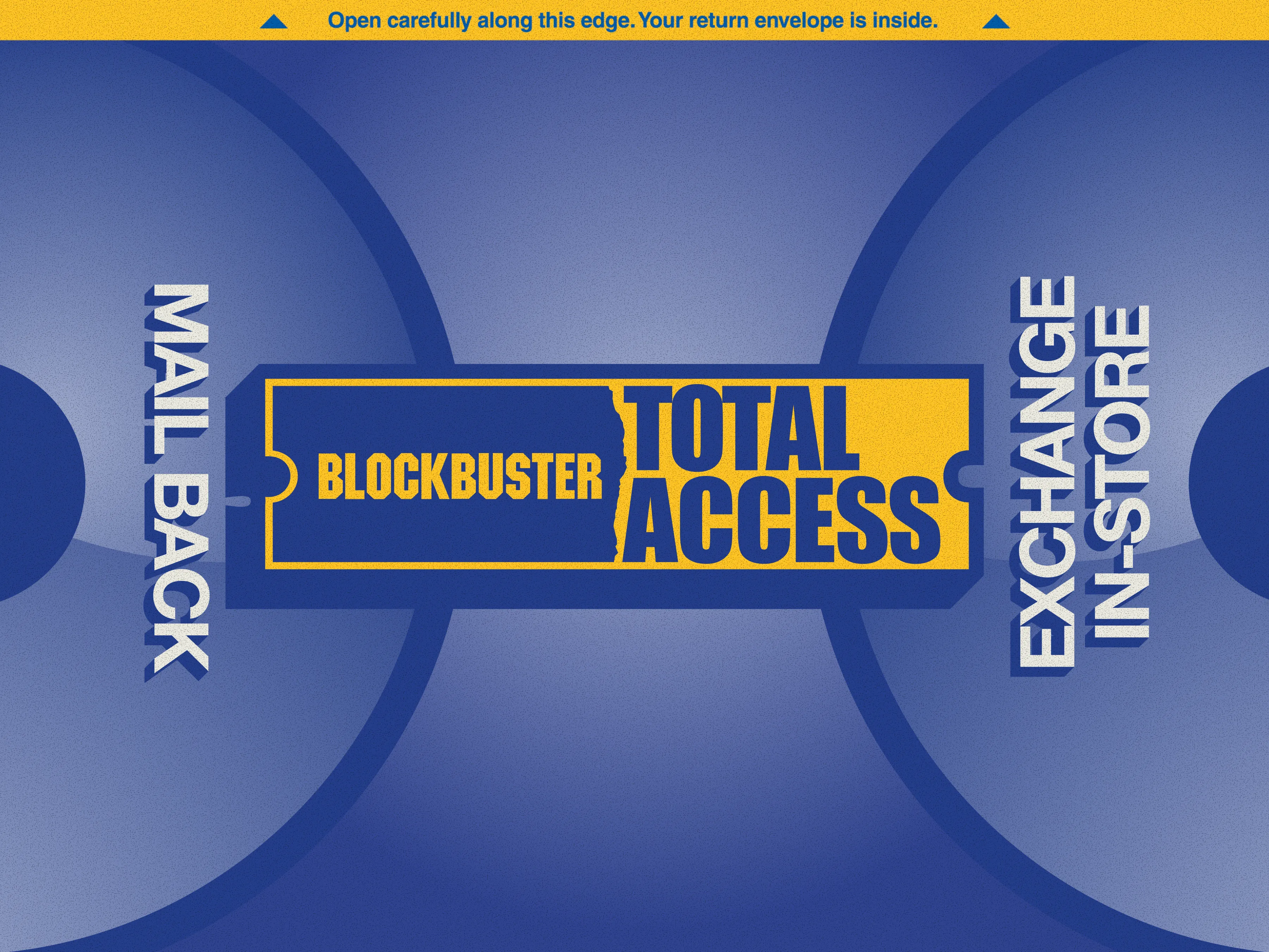 Blockbuster DVD envelope design — front view