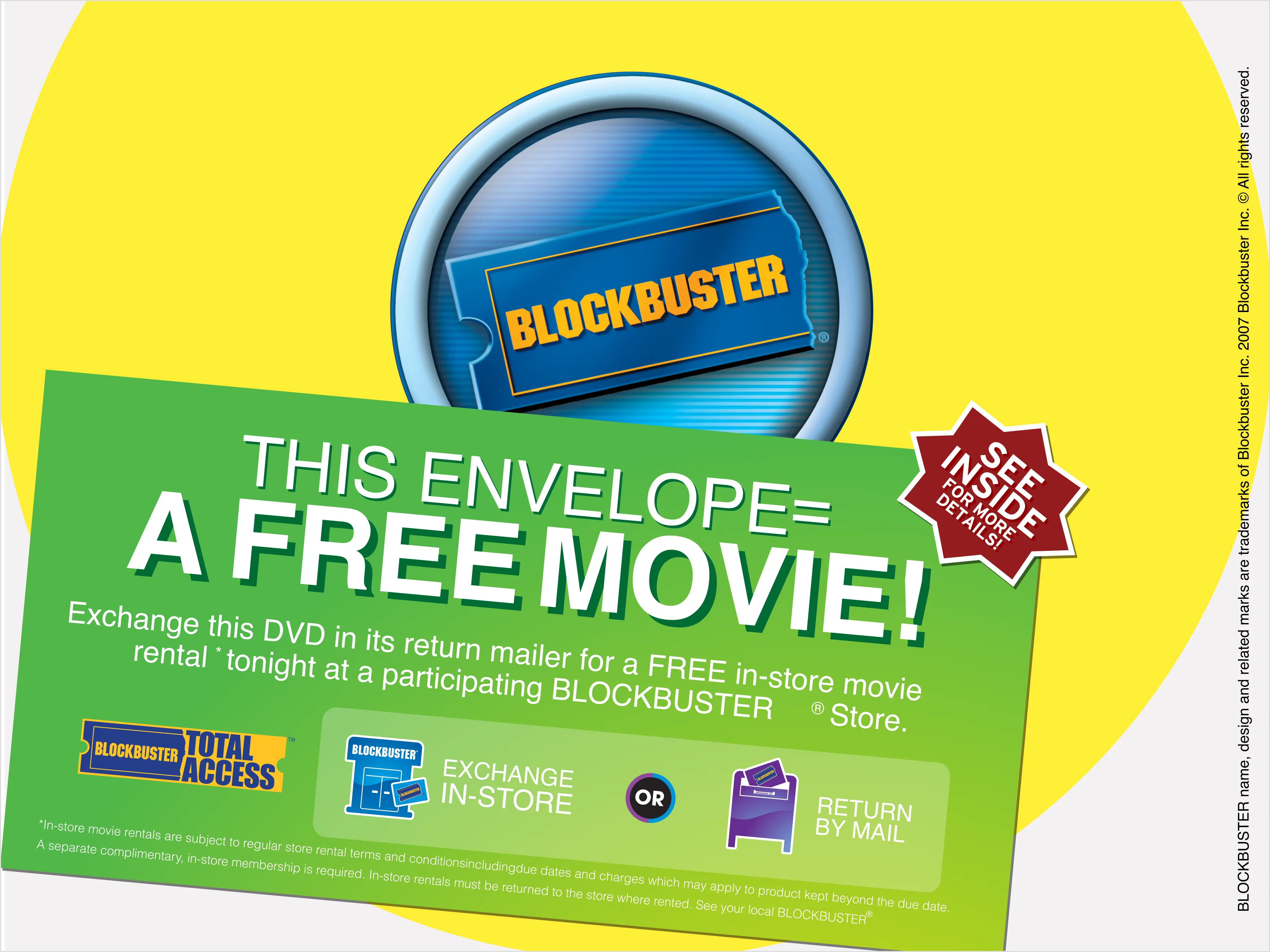 Blockbuster DVD envelope design — alternate view