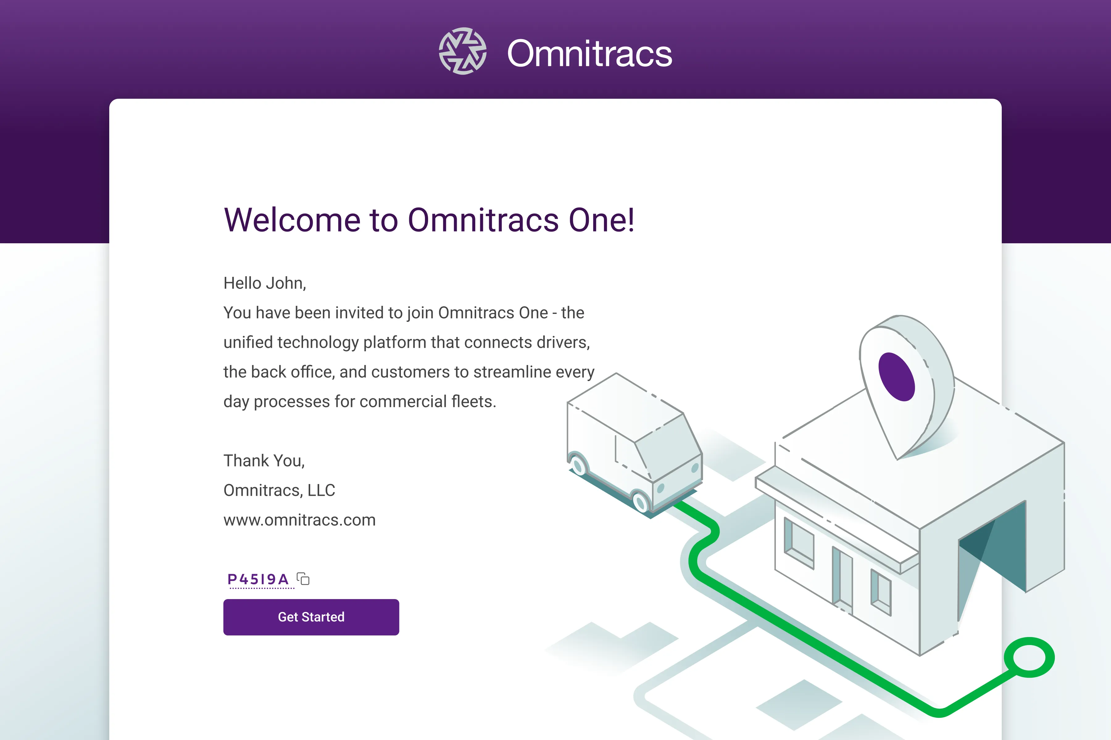 Omnitracs illustration — delivery and logistics scene